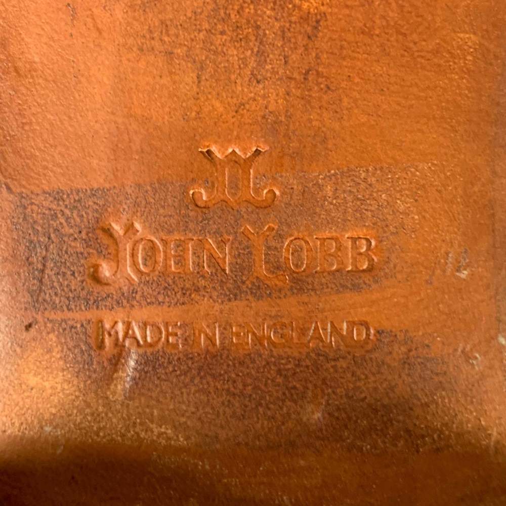 JOHN LOBB Orange Perforated Leather Lace-Up Shoes - Picture 8 of 9